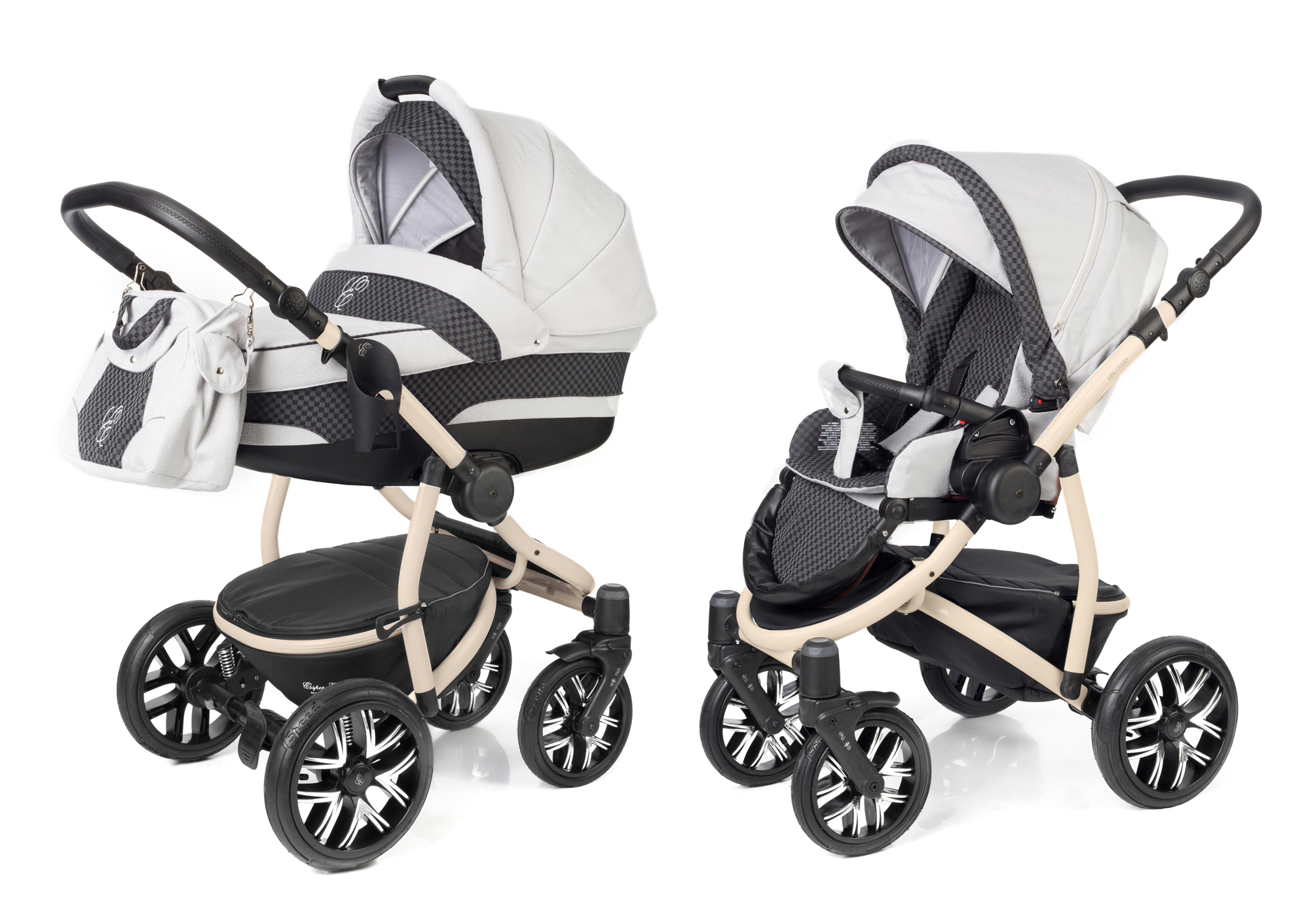 Коляска 2 в 1 Esspero Discovery (шасси Beige) Grey Carbon