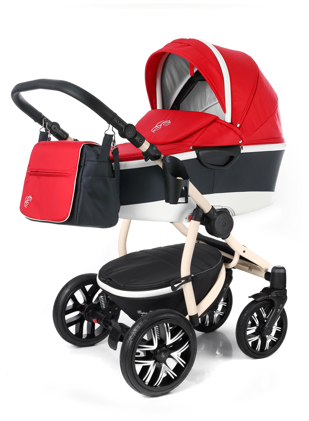 Коляска для новорожденных Esspero Discovery Alu (шасси Beige) Red