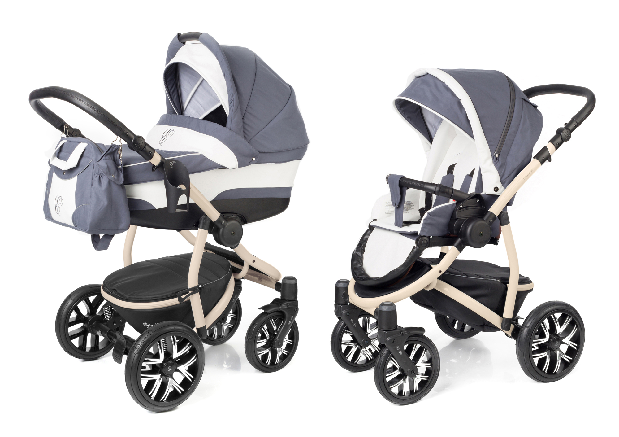 Коляска 2 в 1 Esspero Discovery (шасси Beige) Grey Lux
