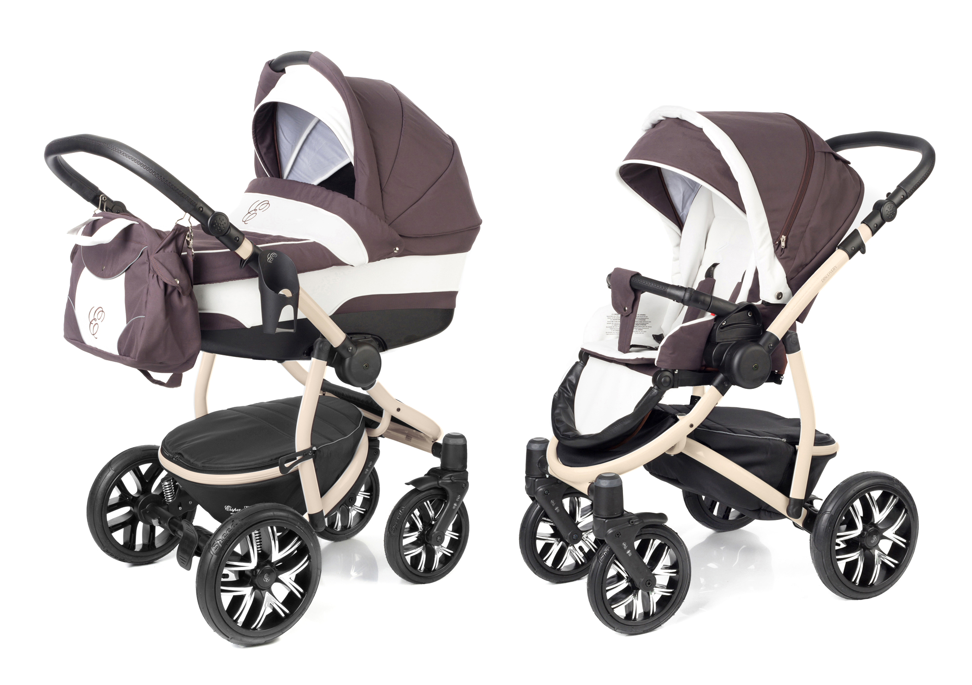 Коляска 2 в 1 Esspero Discovery (шасси Beige) Brown Lux