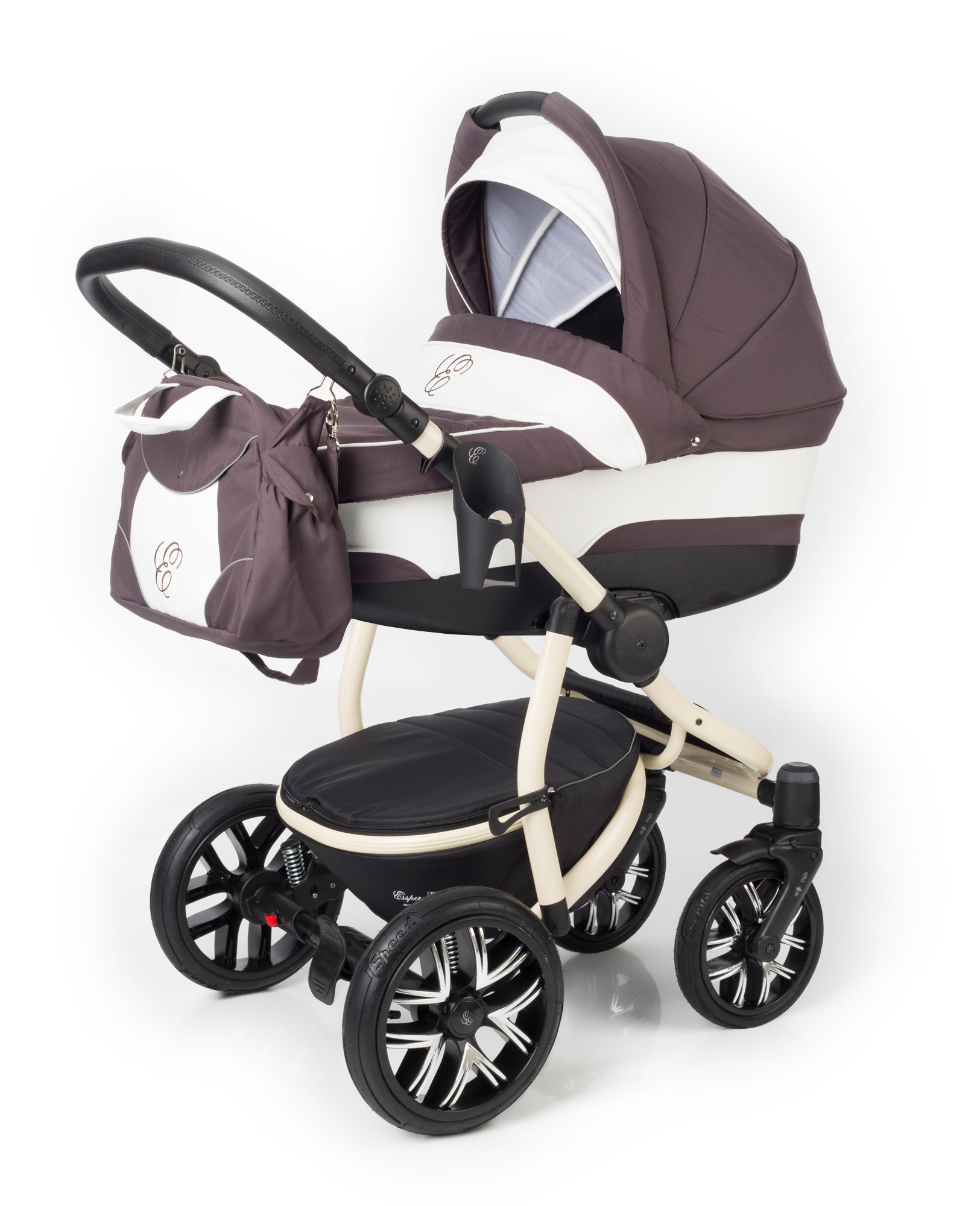 Коляска для новорожденных Esspero Discovery (шасси Beige) Brown Lux