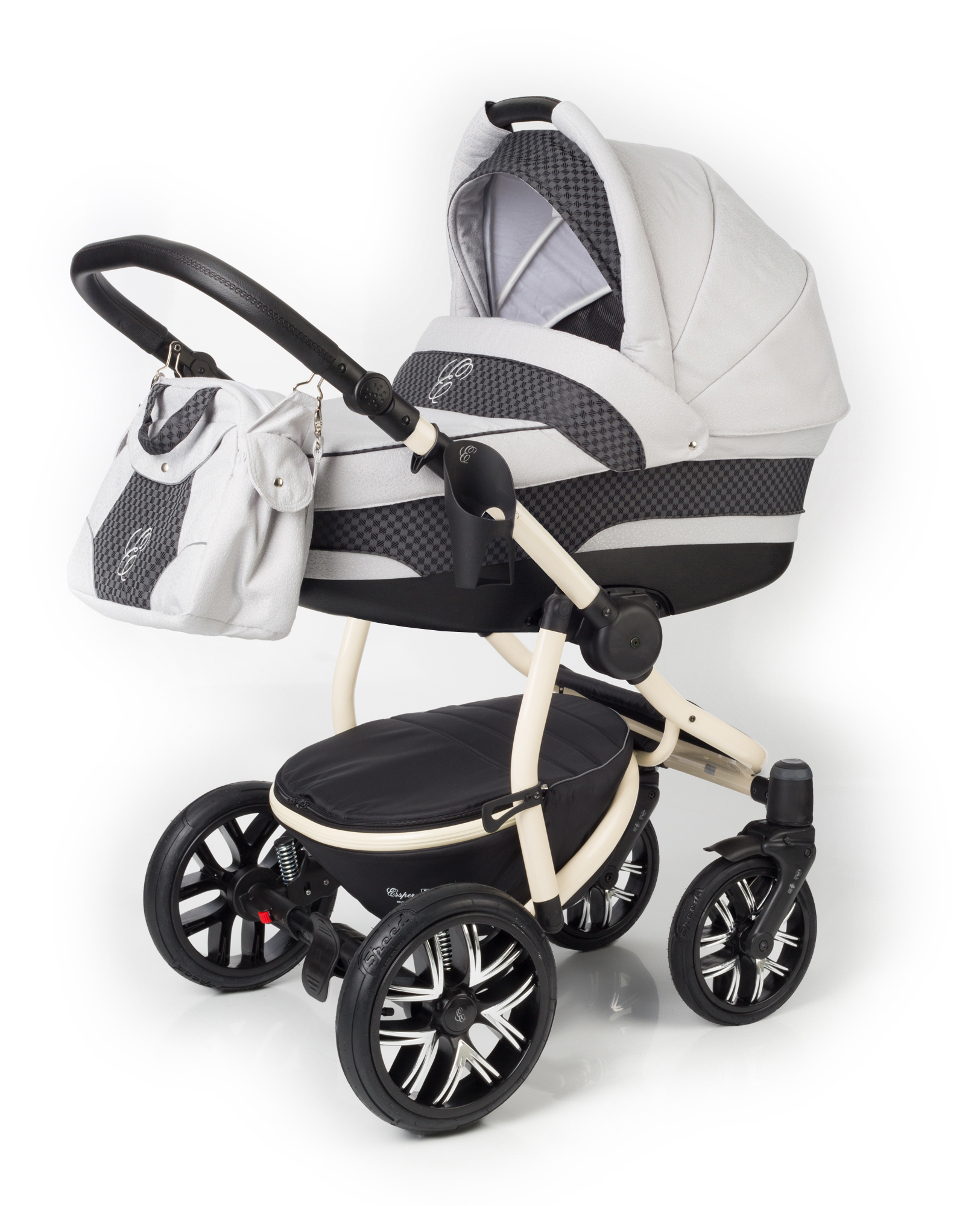 Коляска для новорожденных Esspero Discovery (шасси Beige) Grey Carbon