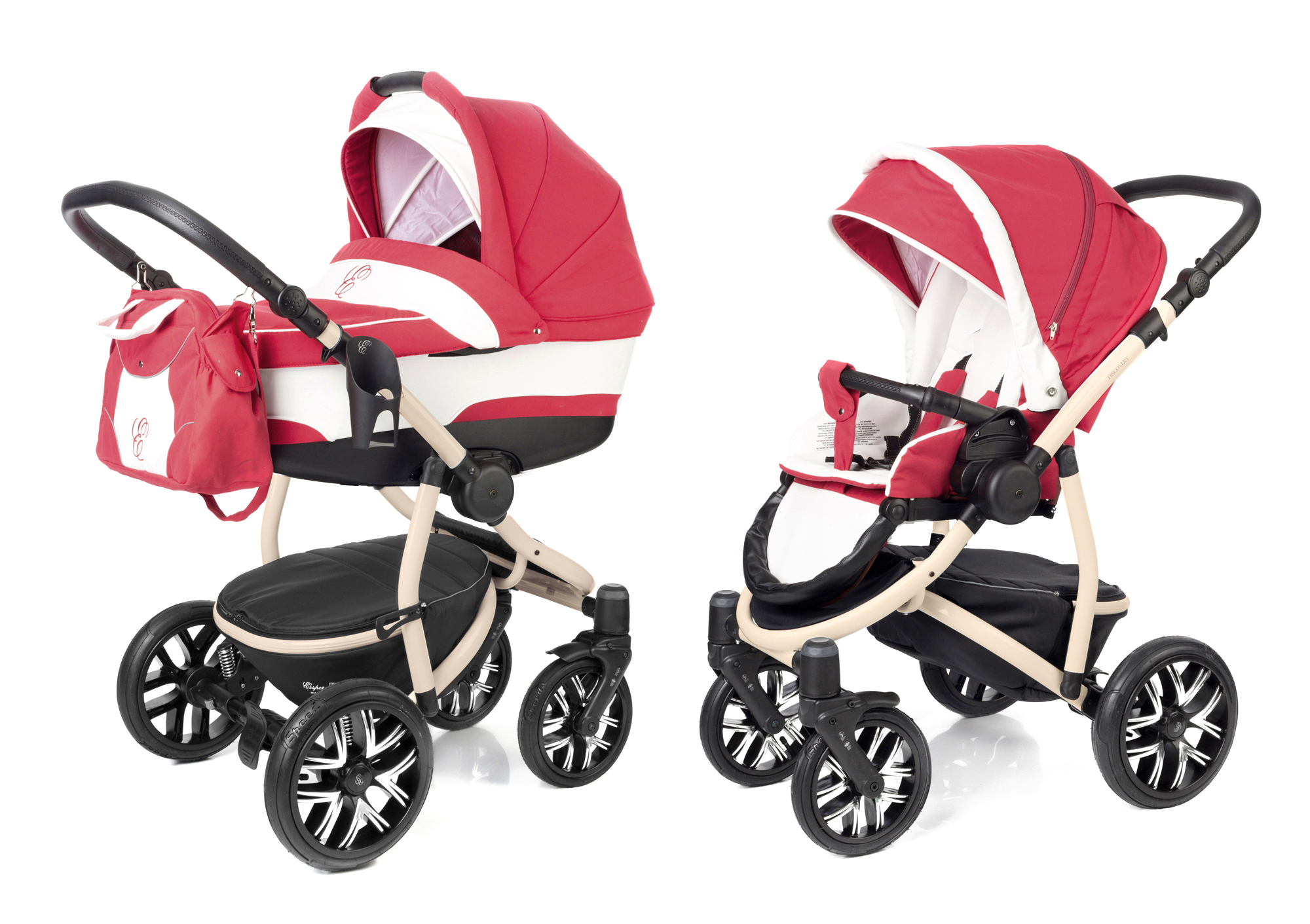 Коляска 2 в 1 Esspero Discovery (шасси Beige) Red Lux