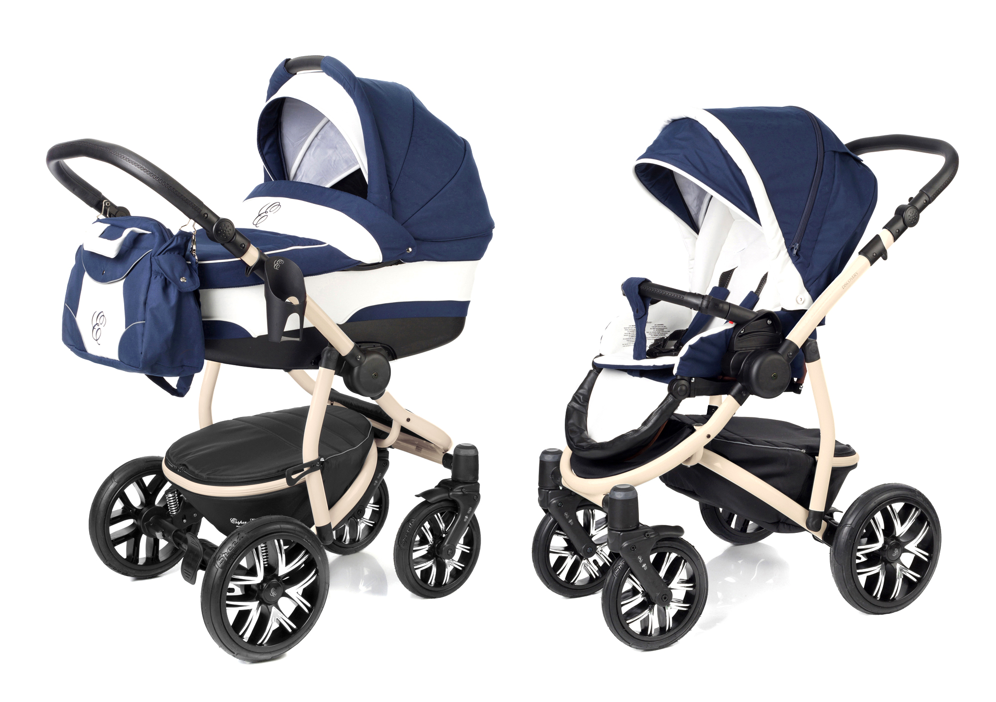 Коляска 2 в 1 Esspero Discovery (шасси Beige) Navy Lux