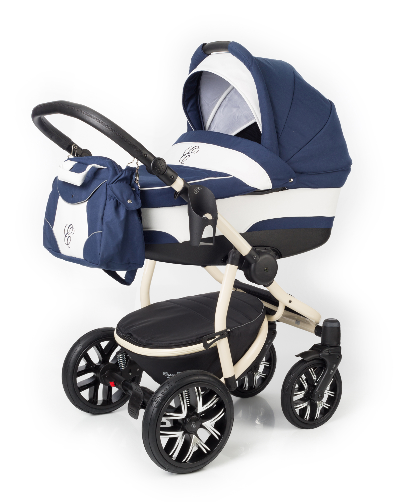 Коляска для новорожденных Esspero Discovery (шасси Beige) Navy Lux