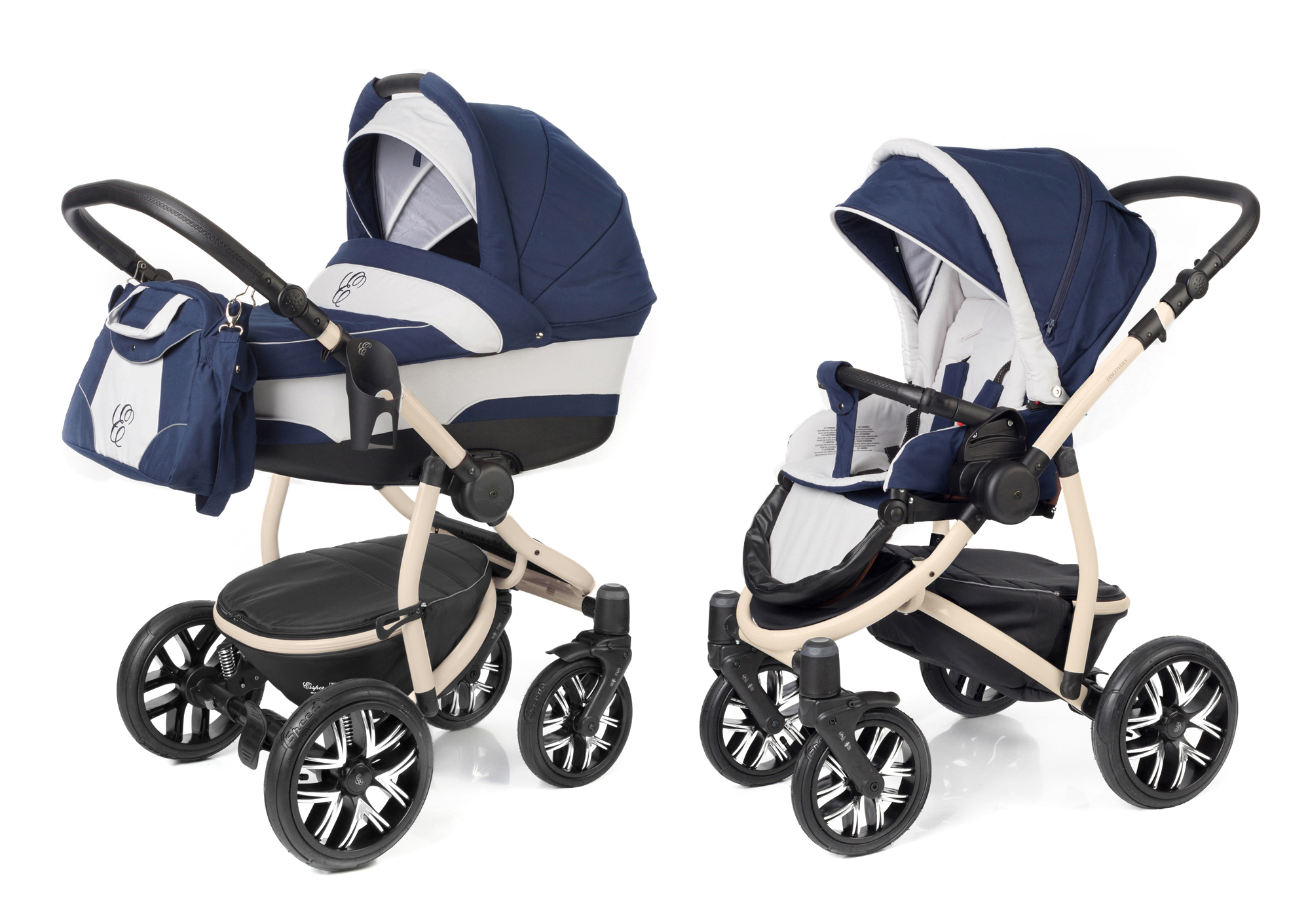 Коляска 2 в 1 Esspero Discovery (шасси Beige) Navy Grey