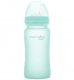 Стеклянная бутылочка-поильник с трубочкой с защитным силиконовым покрытием Everyday Baby, 240 мл