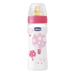 Бутылочка Chicco Well-Being Girl 4 мес.+, лат.соска, РР, 330 мл 310205121