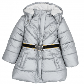 Куртка Chicco для девочек, с поясом, цвет светло-серый (ошибка)