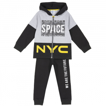 Спортивный костюм Chicco принт Space, для мальчика, цвет серый