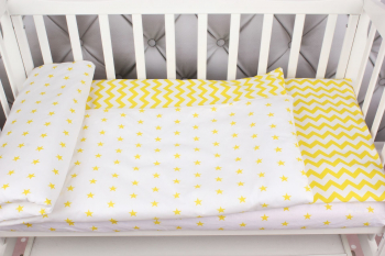 Комплект в кроватку 3 предмета AmaroBaby Baby Boom Желтый зигзаг