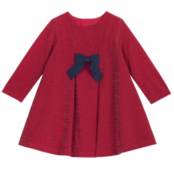 Платье Chicco, длинный рукав, стрейчевое, цвет красный