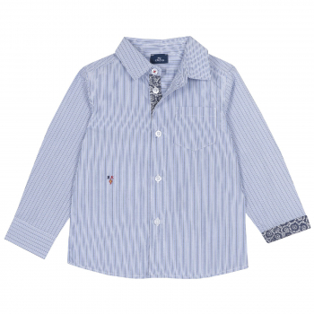 Рубашка Chicco для мальчиков, в полоску, цвет голубой (ошибка)