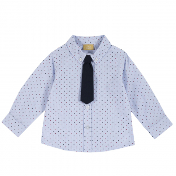 Рубашка Chicco для мальчиков, с галстуком, цвет синий