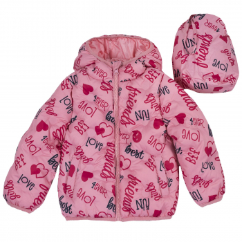 Куртка Chicco, принт 4ever Love, для девочек, цвет розовый