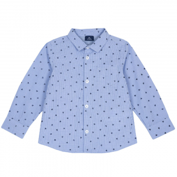 Рубашка Chicco для мальчиков, с листиками, цвет голубой