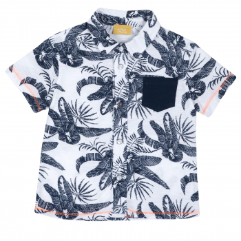 Рубашка Chicco принт Гавайи, для мальчика, цвет белый (ошибка)