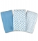 Набор пеленок Summer Infant 3 шт.  голубой/белый с 2 видами орнаментов