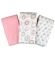 Набор пеленок Summer Infant 3 шт.  розовый/белый с 2 видами орнаментов