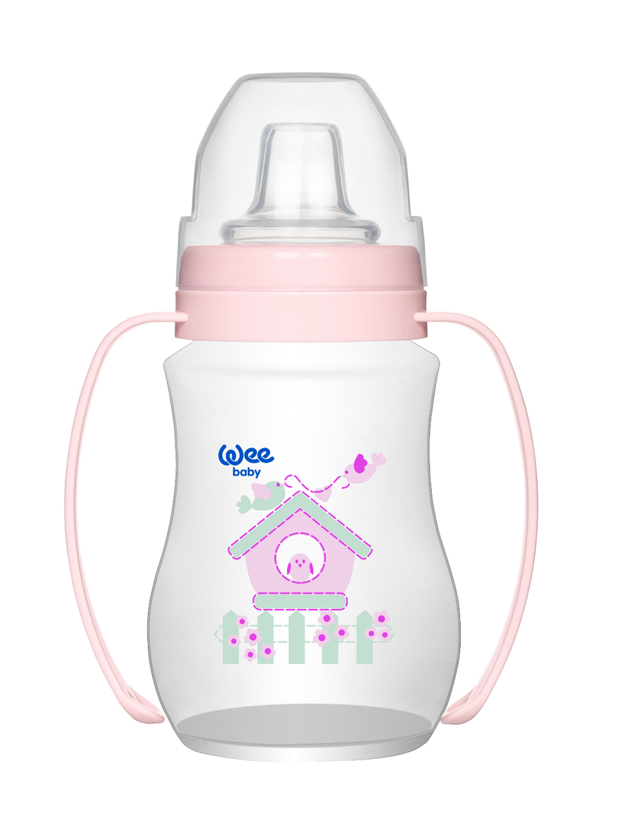 Поильник-Непроливайка WeeBaby с ручками , 250 мл Птичка