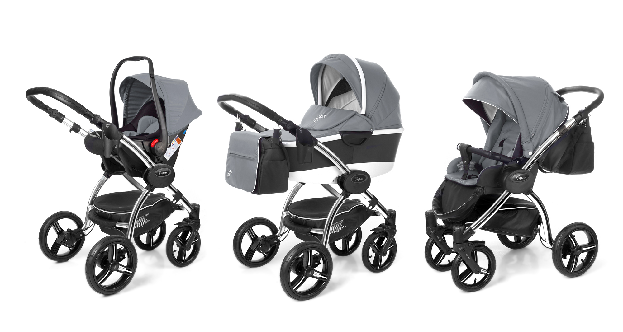 Коляска 3 в 1 Esspero I-Nova Alu (шасси Chrome) Grey