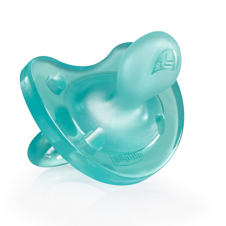 Пустышка Chicco Physio Soft, 1 шт., 12 мес.+, силикон голубой, 310410140