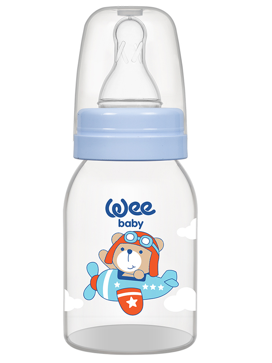 Бутылочка для кормления с силиконовой соской р-р 1, арт. 851 WeeBaby Classic, 125 мл Самолет
