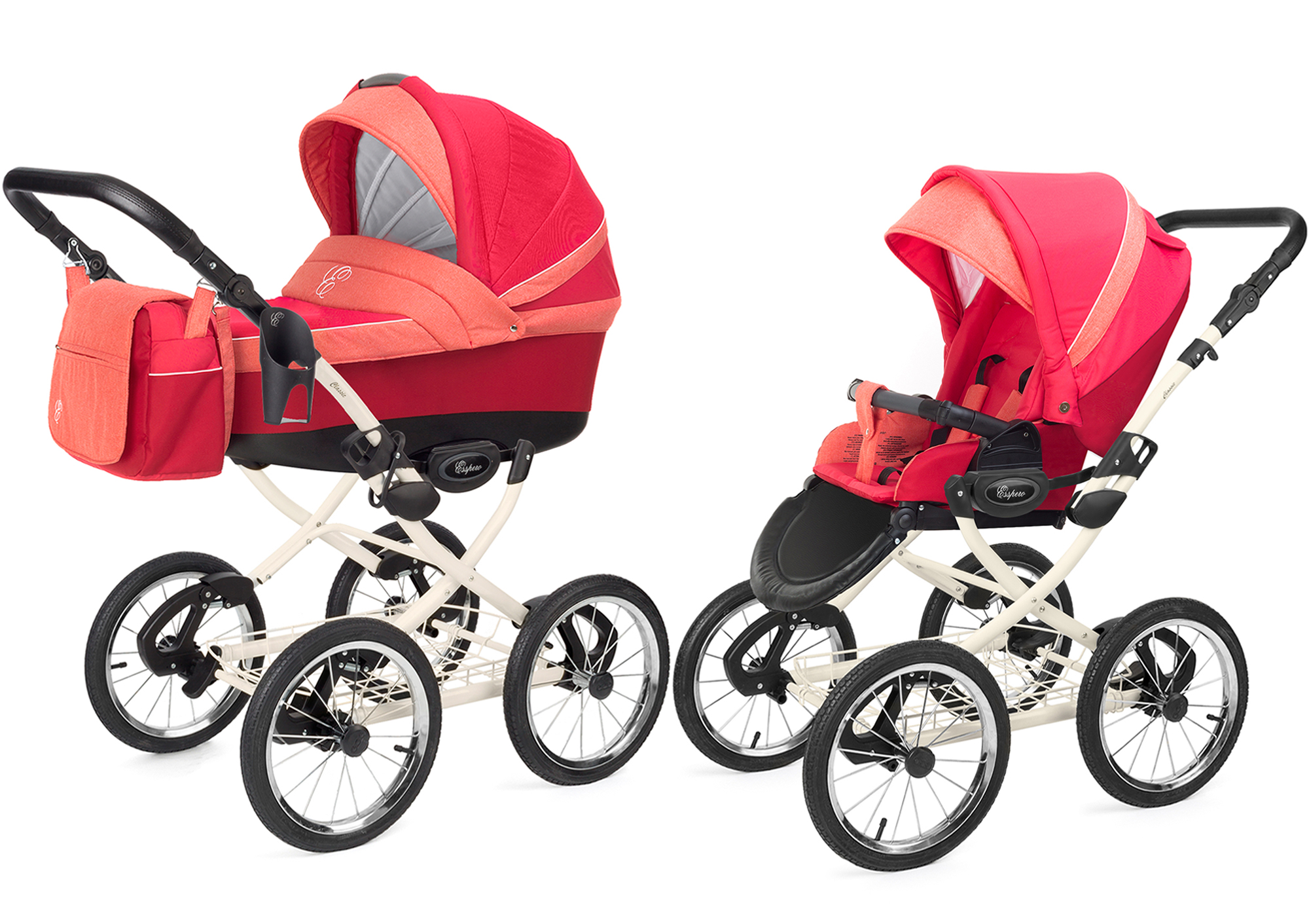 Коляска 2 в 1 Esspero Grand Classic (шасси Beige) Red Sunset