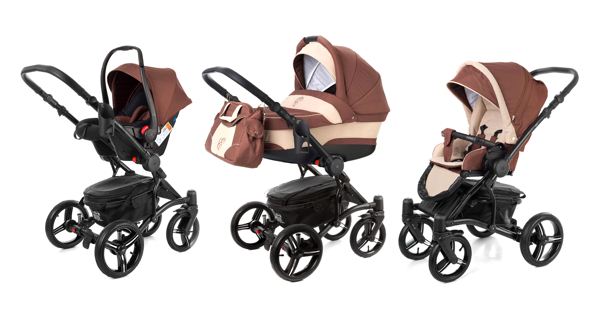 Коляска 3 в 1 Esspero Tour (шасси Black) Brown Beige