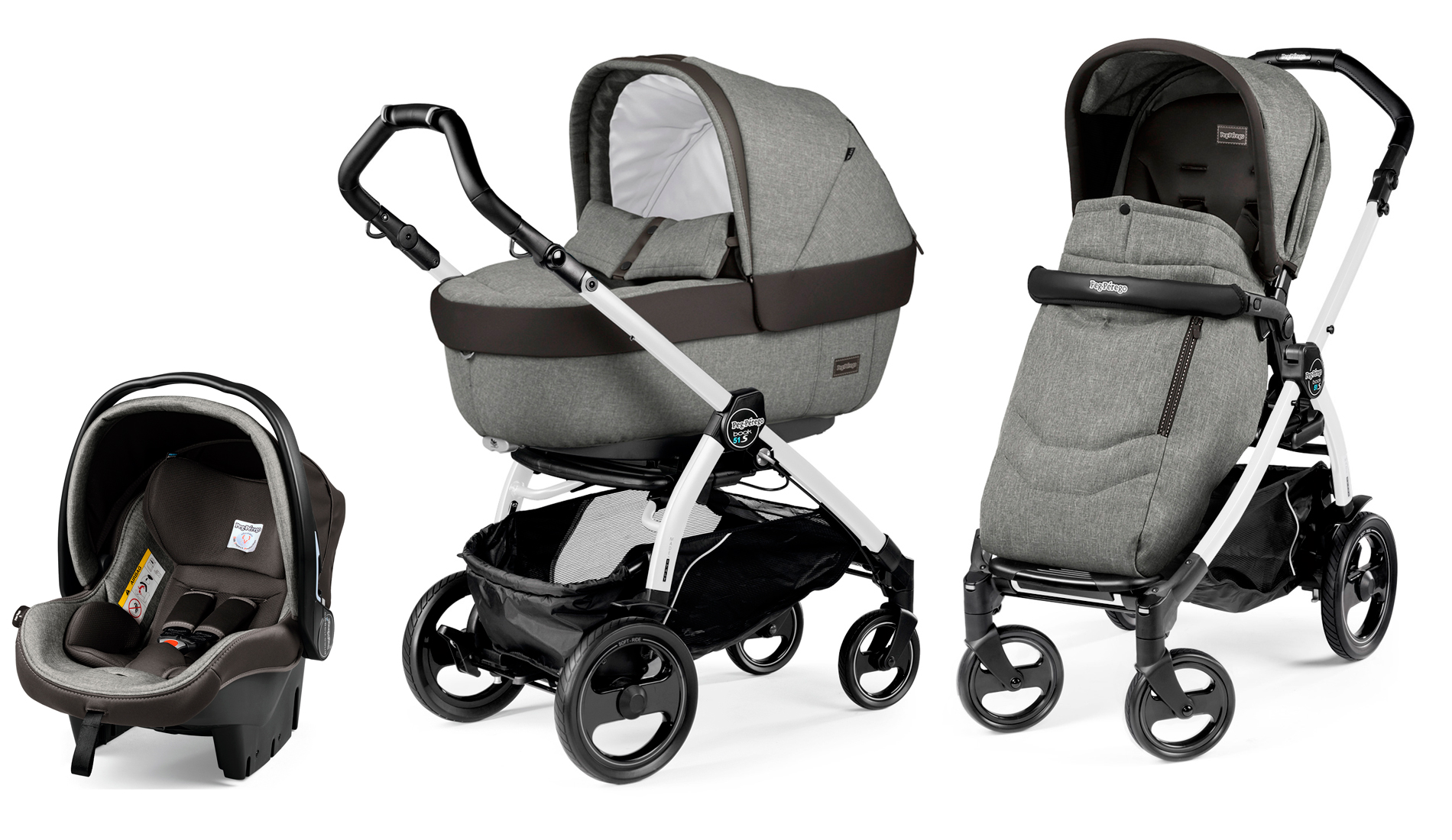 Коляска 3 в 1 Peg Perego Book 51 S Elite Modular System (шасси White/Black) Atmosphere