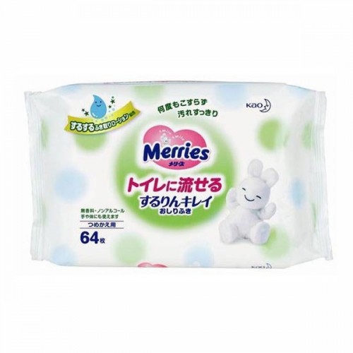 Салфетки Merries 64шт зеленый запасной блок