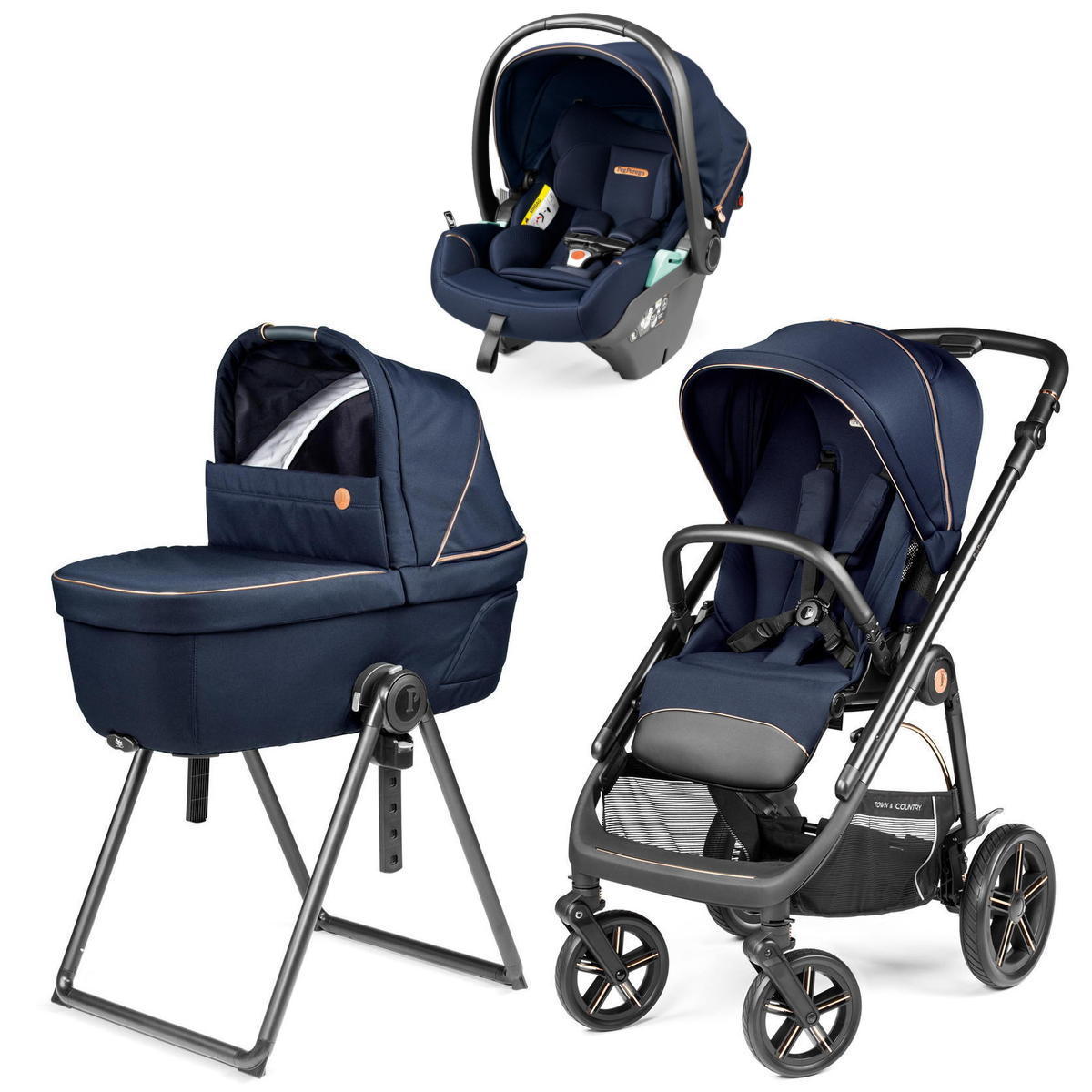 Коляска 3 в 1 Peg Perego Veloce TC Belvedere Lounge Blue Shine New