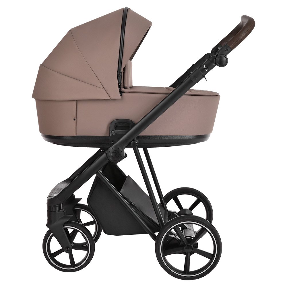 Коляска 2 в 1 Roan Sol Cocoa/Black/руч.Тем.Коричневый