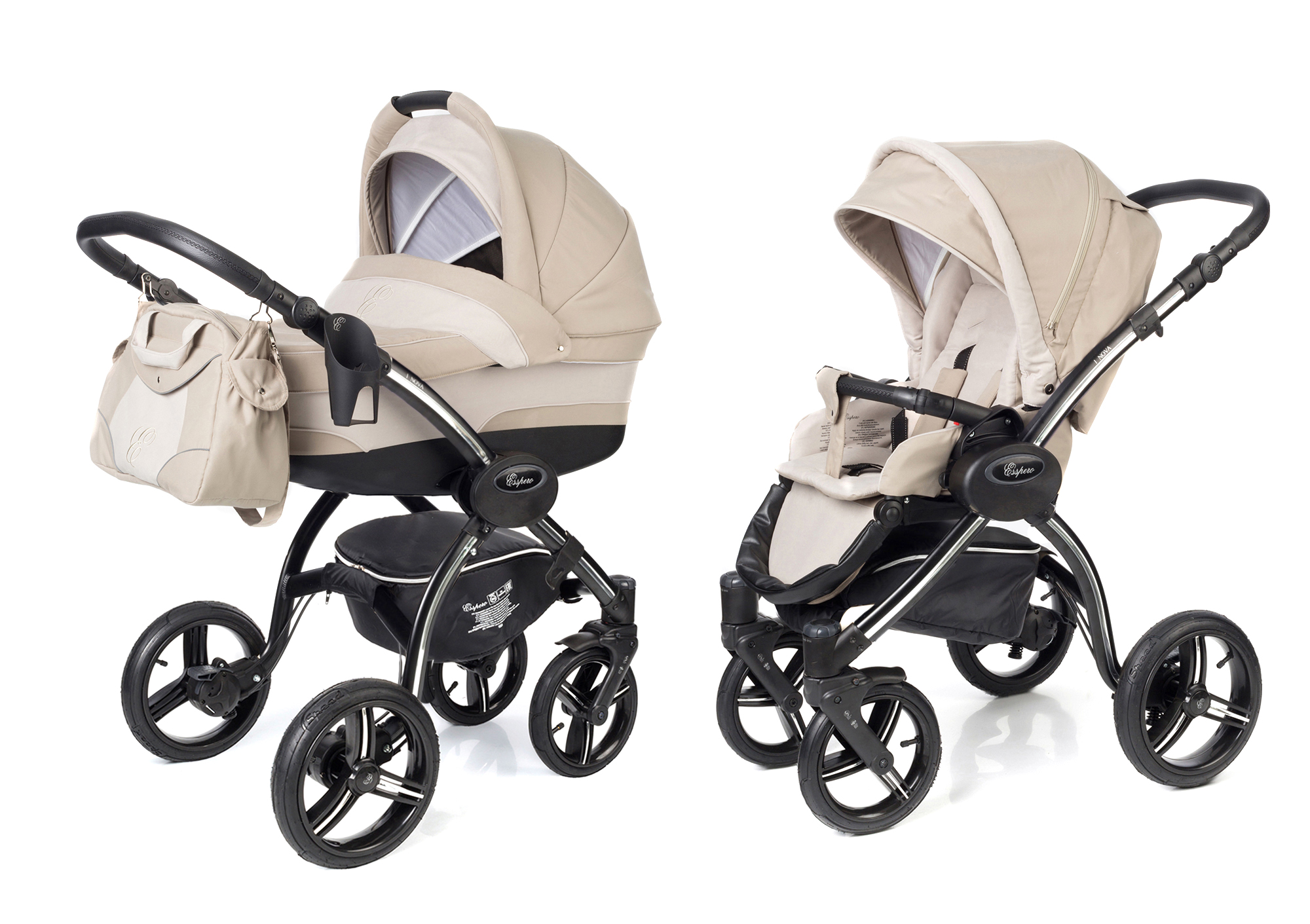 Коляска 2 в 1 Esspero I-Nova (шасси Black) Khakki Beige