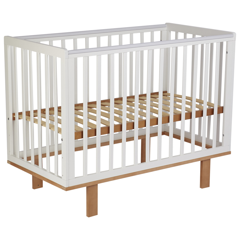 Детская кроватка Polini Simple 340 Белый/Бук