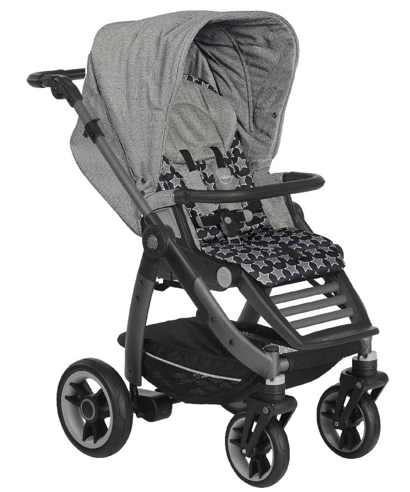 Прогулочная коляска Teutonia Cosmo V4 (шасси Graphite) 6145-6165 Pebble-Starlight