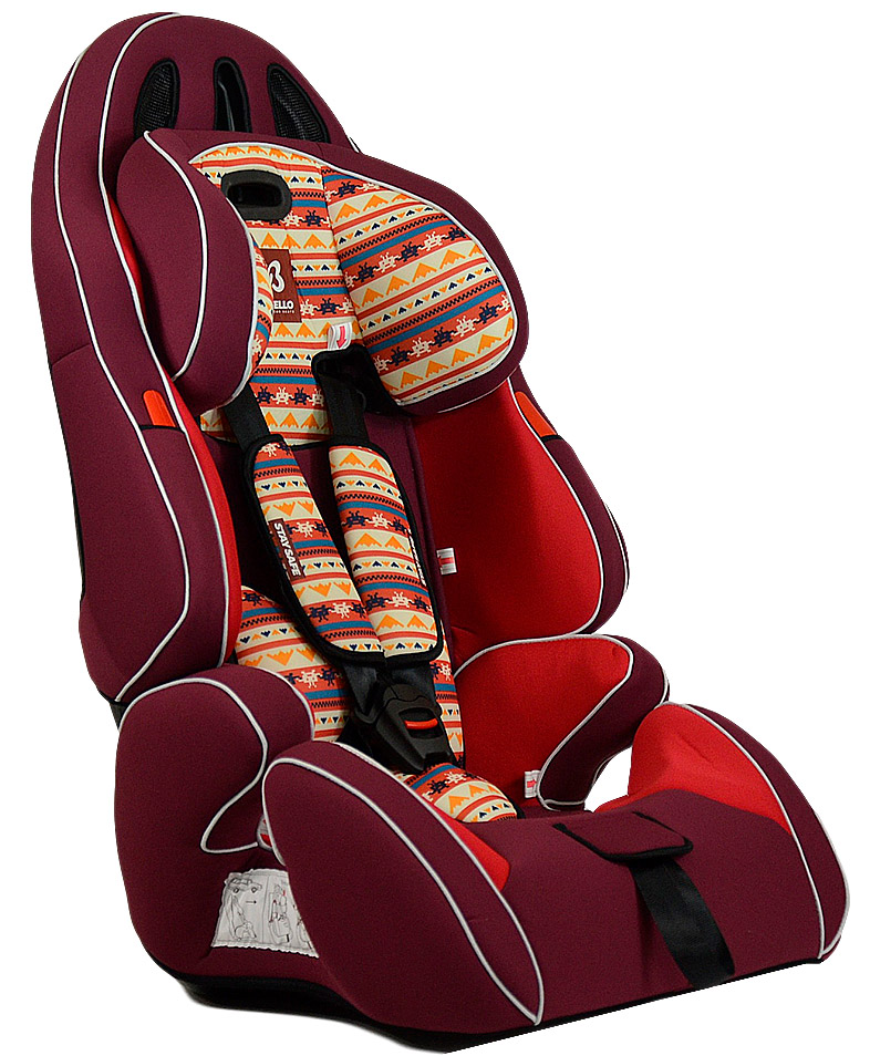 Автокресло Farfello GE-G бордовый (red+colorful)