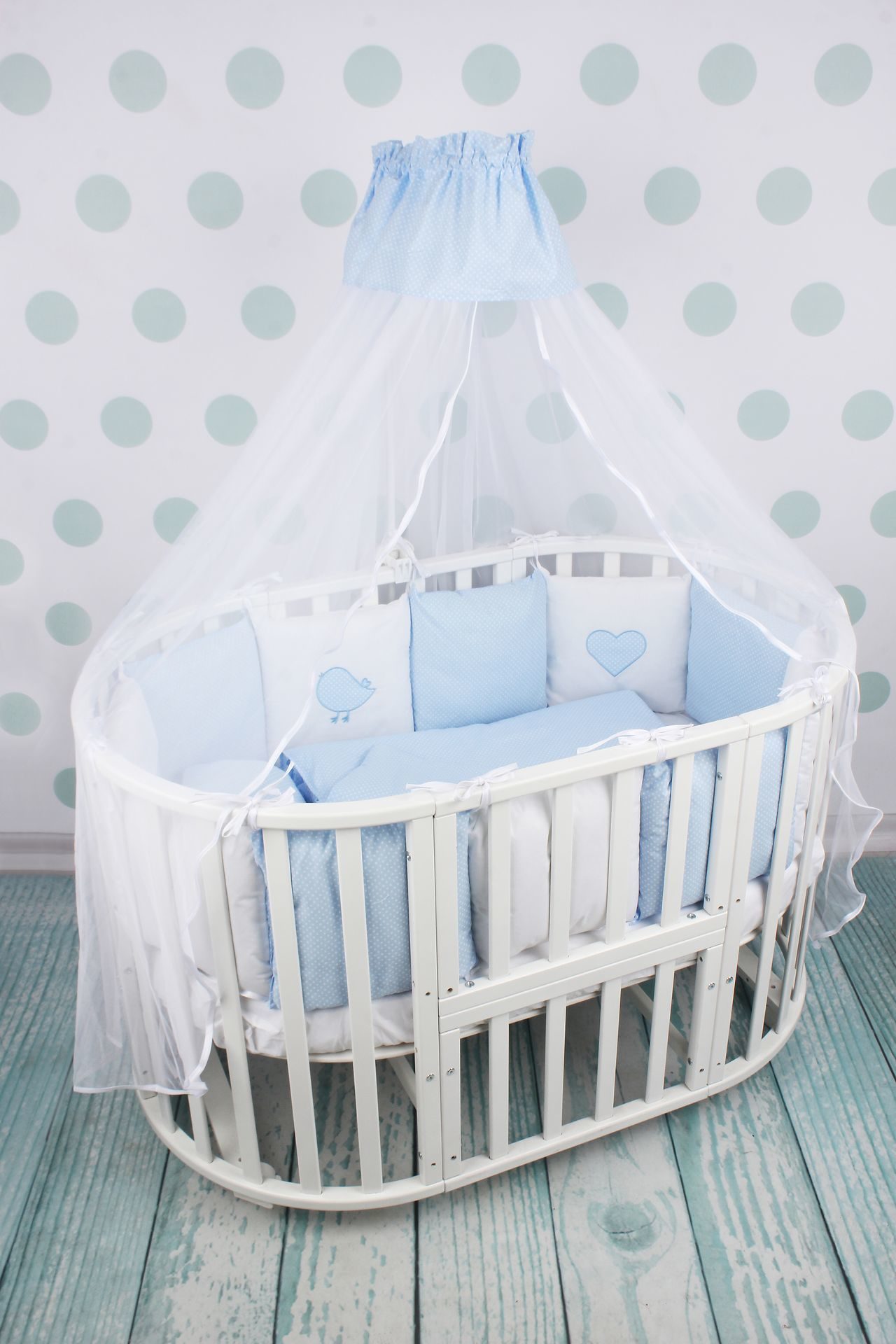 Комплект Premium в кроватку 18 предметов AmaroBaby Кроха Голубой