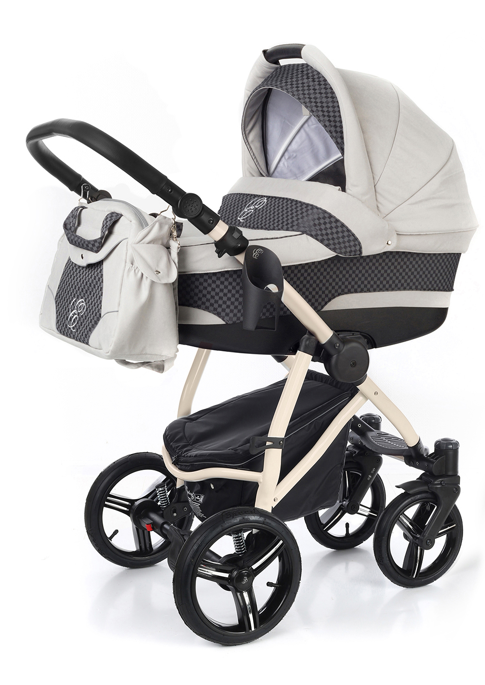 Коляска для новорожденных Esspero Newborn Lux (шасси Beige) Grey Carbon