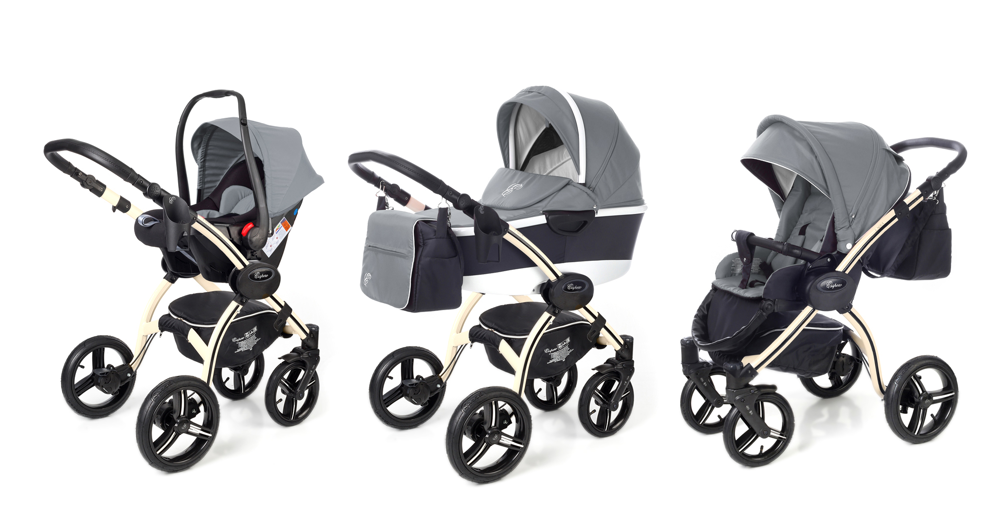 Коляска 3 в 1 Esspero I-Nova Alu (шасси Beige) Grey