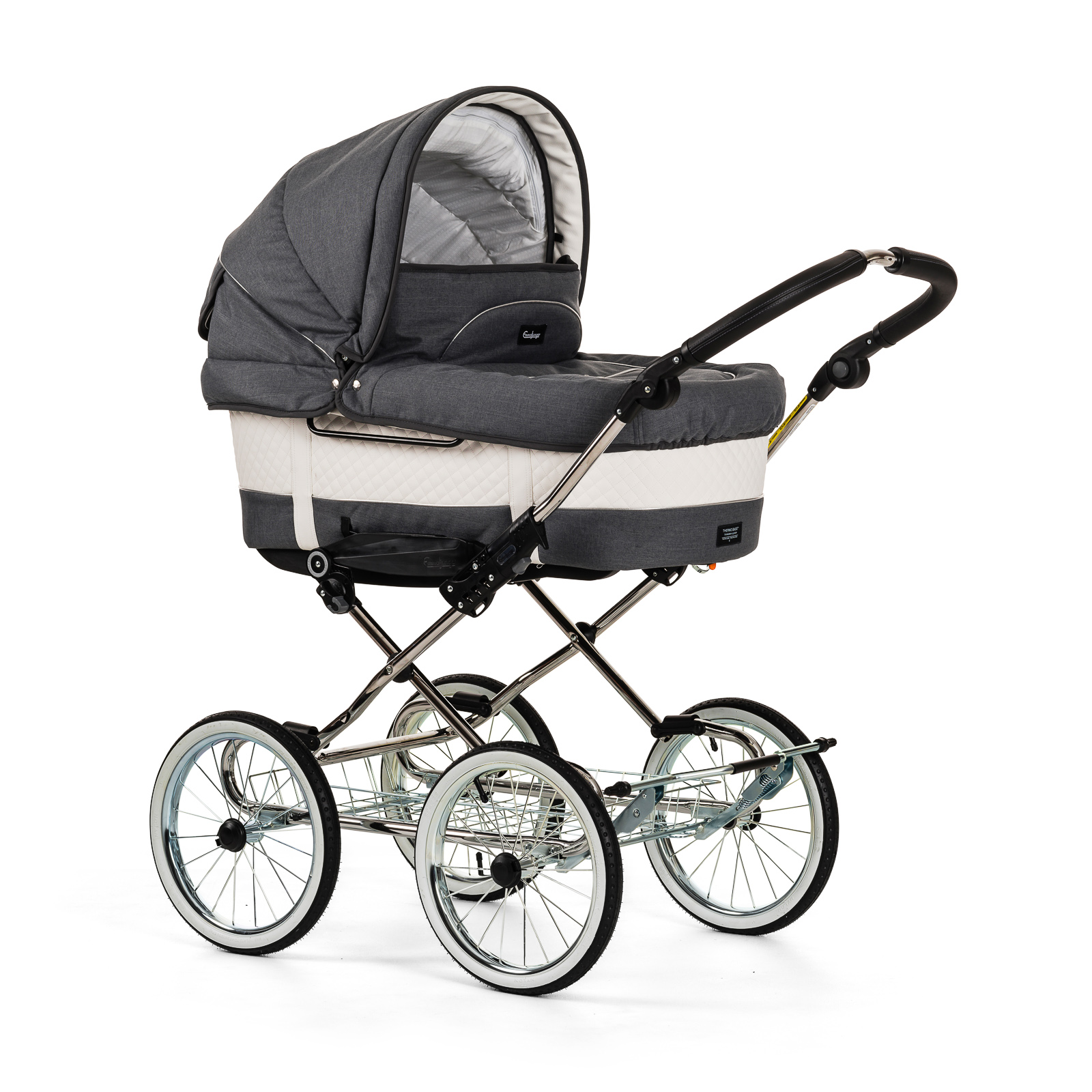 Коляска 2 в 1 Emmaljunga Mondial De Luxe (шасси De Luxe Chrome) Grey