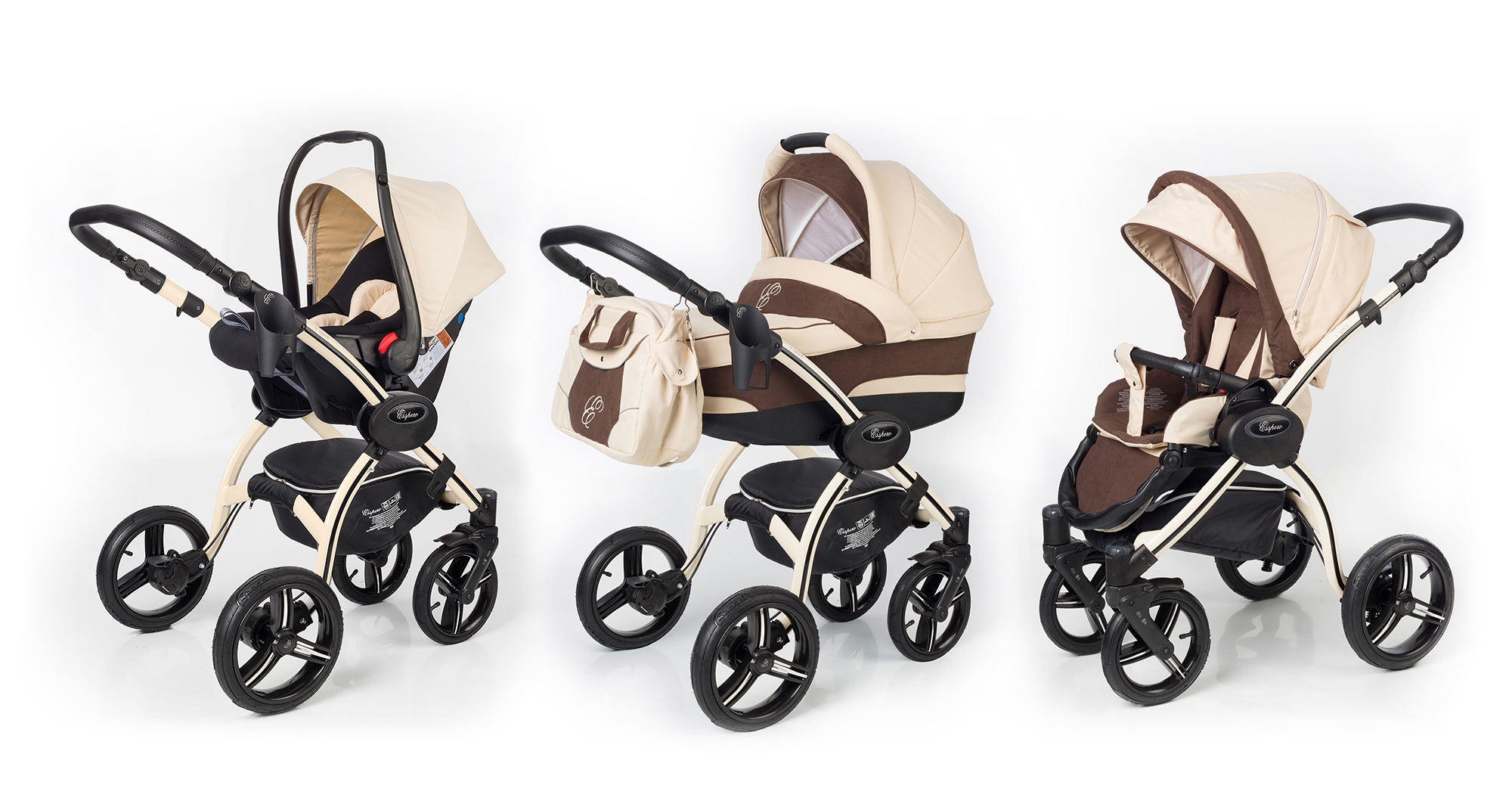 Коляска 3 в 1 Esspero I-Nova (шасси Beige) Beige Brown