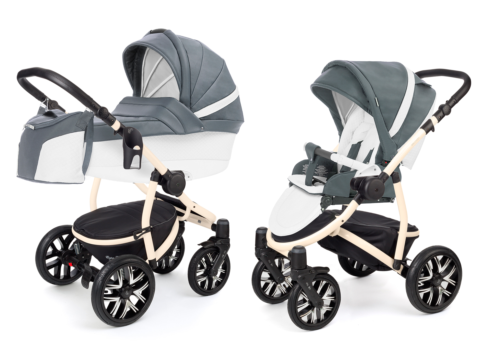 Коляска 2 в 1 Esspero Grand Discovery (шасси Beige) Nappa Blue Grey