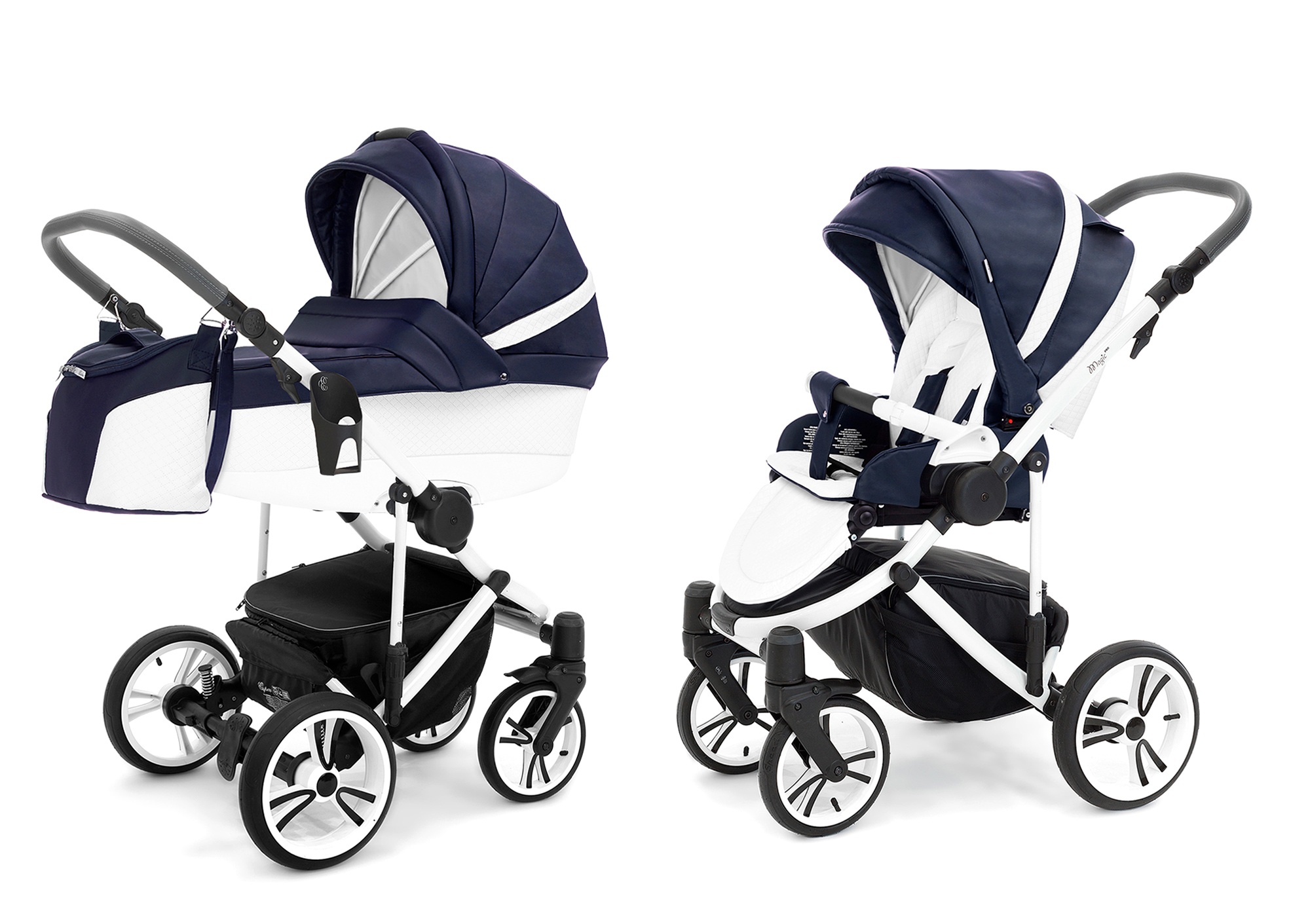 Коляска 2 в 1 Esspero Grand Magic Pro (шасси White) Nappa Navy