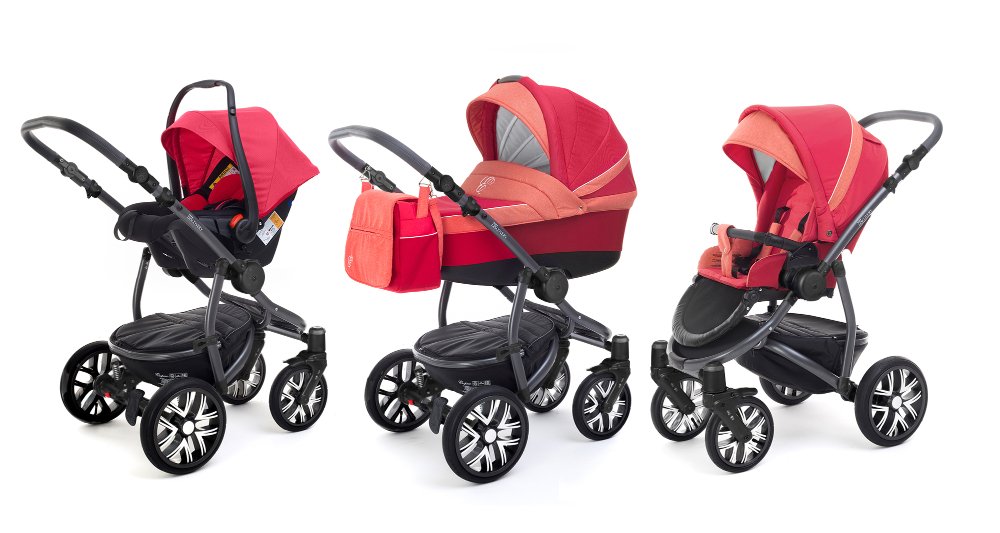 Коляска 3 в 1 Esspero Grand Discovery (шасси Graphite) Red Sunset