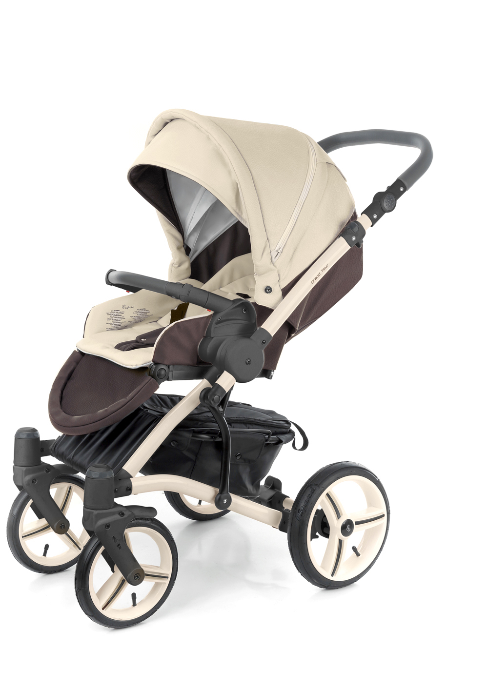 Прогулочная коляска Esspero Grand Tour (шасси Beige) Cream leatherette