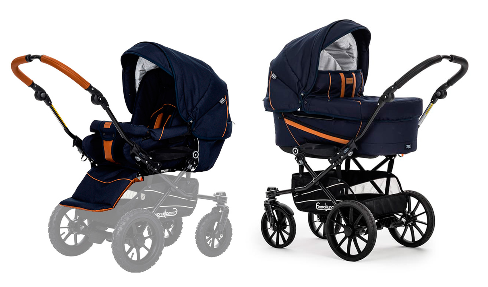 Коляска 2 в 1 Emmaljunga Edge Duo Combi Outdoor (шасси Duo S Competition) Navy