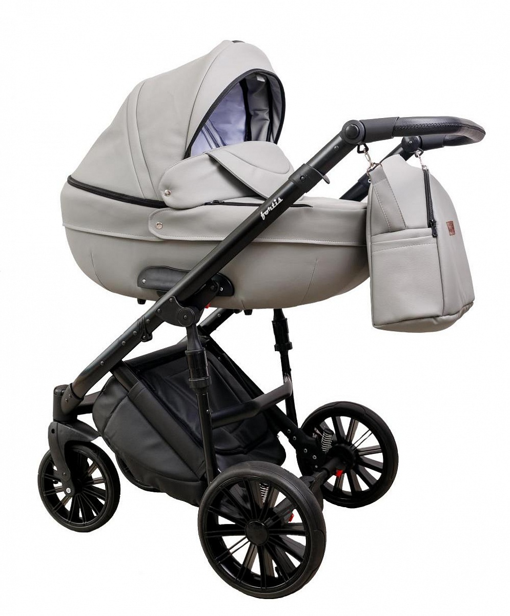 Коляска 2 в 1 Peppy Fortis светло-серая кожа