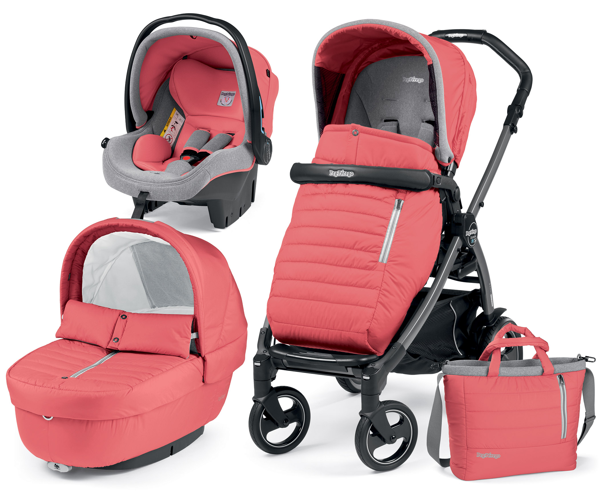 Коляска 3 в 1 Peg Perego Book Plus Breeze Set Modular Breeze Coral