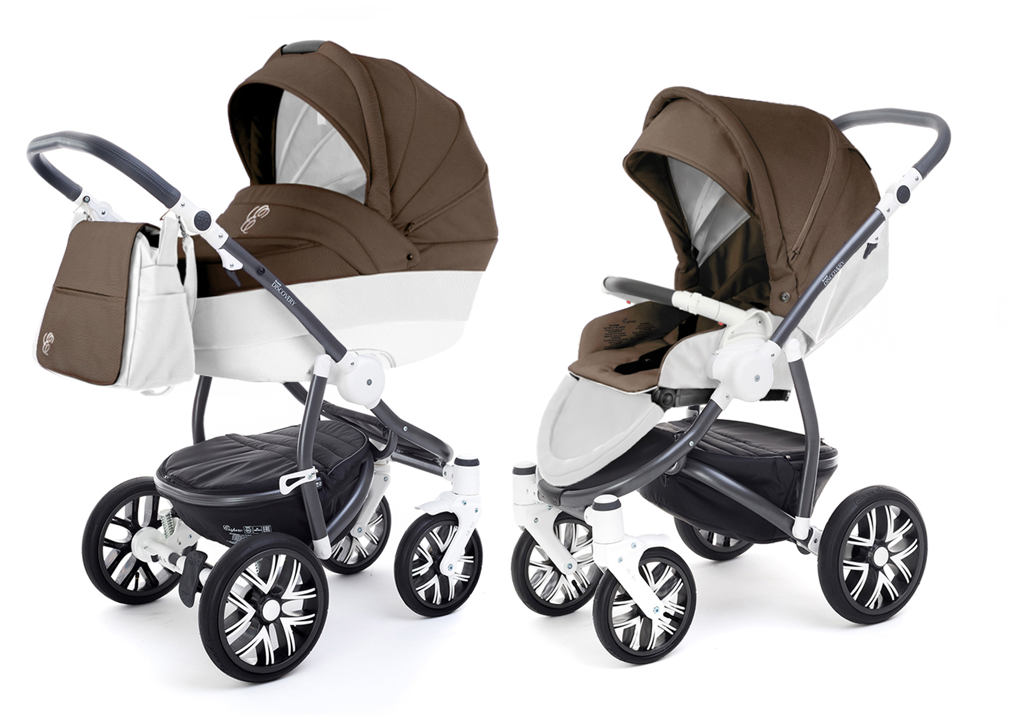 Коляска 2 в 1 Esspero Grand Discovery (шасси Graphite White) Cacao leatherette
